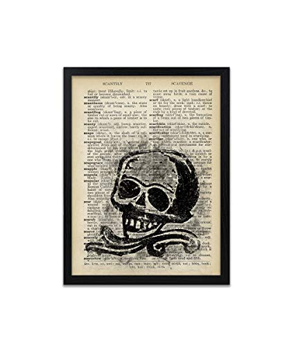 Skull Sketch Print - Skull Picture - Skull Art - Skull Poster - Steampunk Posters - Watercolour Dictionary Prints - Gift - Wall Art - Home Decor - Frame Not Included steampunk buy now online