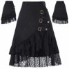 Belle Poque Goth Skirt Black Steampunk Skirt for Women Gypsy Hippie Skirt A-Line Victorian Skirt L steampunk buy now online