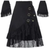 Belle Poque Goth Skirt Black Steampunk Skirt for Women Gypsy Hippie Skirt A-Line Victorian Skirt L steampunk buy now online