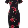 Belle Poque Women Vintage 1950s Elegant Off Shoulder One-Piece Dress DE117-1 L steampunk buy now online