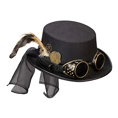 Steampunk Top Hat With Goggles & Clockwork Deco steampunk buy now online