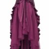 Zexxxy Steampunk Pirate Skirt Ladies Girls Middle Ages Vintage Skirt Irregular Steampunk Gothic Skirt Purple 2XL steampunk buy now online