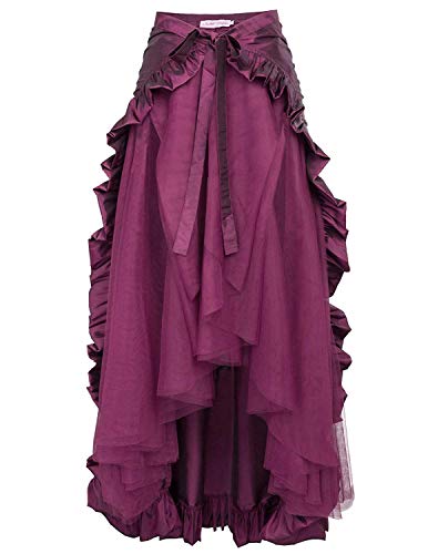 Zexxxy Steampunk Pirate Skirt Ladies Girls Middle Ages Vintage Skirt Irregular Steampunk Gothic Skirt Purple 2XL steampunk buy now online