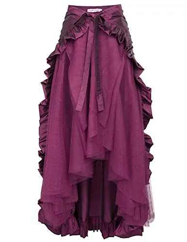 Zexxxy Steampunk Pirate Skirt Ladies Girls Middle Ages Vintage Skirt Irregular Steampunk Gothic Skirt Purple 2XL steampunk buy now online