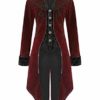 EZSTAX Mens Steampunk Vintage Tailcoat Jacket Cosplay Costume Uniform,red,L steampunk buy now online