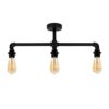 Industrial Steampunk Style Satin Black 3 Way Bar Pipework Ceiling Light Fitting steampunk buy now online