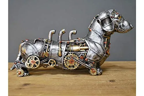 Steampunk Sausage Dog Miniature Dachshund Figure H: 18cm W: 31cm D: 9cm DI: 6582 steampunk buy now online