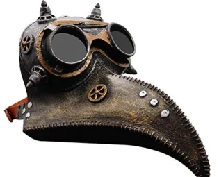 Eighty Plague Doctor Mask- Gold Bird Beak Steampunk Gas Costume-Long Nose Bird Beak Steampunk Halloween Costume Props Mask-Plague Doctor Bird Mask steampunk buy now online