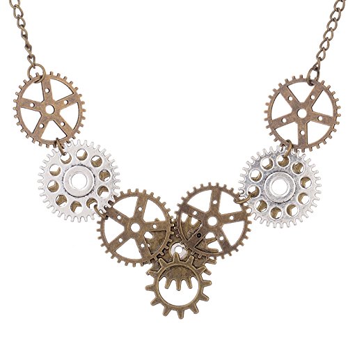 knowing Steampunk Rock Gears Pendant,Exquisite Gear Steampunk Pendant Necklace Long Chain,Gear Steampunk Pendant Necklace,Copper steampunk buy now online