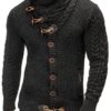 Leif Nelson Men Cardigan Jacket Shawl Collar LN-4195 Anthracite Medium steampunk buy now online