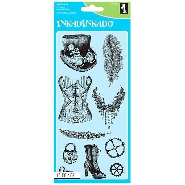INKADINKADO 4IN X 8IN CLEAR STAMP SET COSPLAY STEAMPUNK | SET OF 10 steampunk buy now online