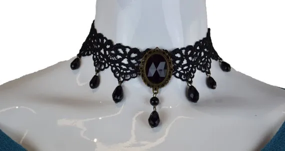 Dote Vintage Black Victorian Beads Gothic Choker Big Tear Drop Necklace Lace Pendant Adjustable Steampunk Lolita Jewellery Wedding Party by DOTEVINTAGEGB steampunk buy now online Dote Vintage Black Victorian Beads Gothic Choker Big Tear Drop Necklace Lace Pendant Adjustable Steampunk Lolita Jewellery Wedding Party by DOTEVINTAGEGB steampunk buy now online