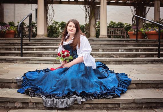 Fancy Navy Blue Saloon Skirt, Steampunk, Pirate, Ruffles, Long, Hi-Low Style, Victorian, Western, Wild West World, Renaissance Festival by SilverLeafCostumes steampunk buy now online
