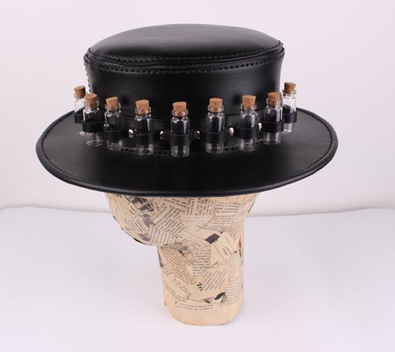 Hand Crafted Plague Doctor, Alchemist, Halloween, Steampunk Hat by ceeleather steampunk buy now online