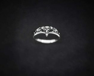 Sterling Silver Dark Gothic Skull Engagement Ring, Skull engagement ring, Skeleton Ring, Dainty Skull ring by ScandiEtnica steampunk buy now online