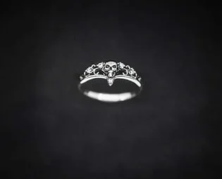 Sterling Silver Dark Gothic Skull Engagement Ring, Skull engagement ring, Skeleton Ring, Dainty Skull ring by ScandiEtnica steampunk buy now online