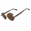 Ronsou Steampunk Style Round Vintage Polarized Sunglasses Retro Eyewear UV400 Protection Matel Frame Brown Size: One Size steampunk buy now online