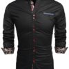 Coofandy Men's Fashion Slim Fit Dress Shirt Casual Shirt, Black, L steampunk buy now online