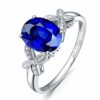 Gnzoe Jewlery Gift - 18K White Gold Engagement Rings for Women Natural Tanzanite Knot Ring 2.0ct -4A White Gold Size U 1/2 steampunk buy now online