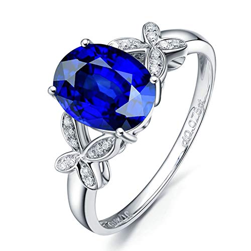 Gnzoe Jewlery Gift - 18K White Gold Engagement Rings for Women Natural Tanzanite Knot Ring 2.0ct -4A White Gold Size U 1/2 steampunk buy now online