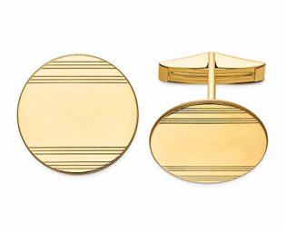 14k Yellow Gold Mens Circular Line Design Cuff Links Cufflinks Link Fine Jewellery For Dad Mens Gifts For Him steampunk buy now online