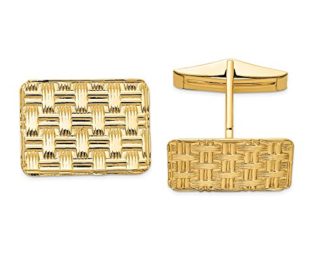 14k Yellow Gold Mens Basketweave Textured Cuff Links Cufflinks Link Fine Jewellery For Dad Mens Gifts For Him steampunk buy now online