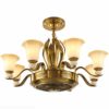 SOLUCKY Copper Steampunk Ceiling Light, 8 Heads Chandelier, Negative Ion Invisible Ceiling Fan Light with Remote Control for Indoor Lighting steampunk buy now online