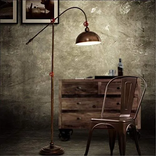 Raelf Retro Nostalgic Living Room Bedroom Long Arm Fishing Restaurant Floor Lamp Loft Industrial Wind Floor Lamp E27 Pot Lid Floor Lamp Nordic Old-fashioned Floor Lamp Steam Punk Water Pipe Surface Li steampunk buy now online
