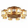 SOLUCKY Retro Chandelier, Negative Ion Invisible Ceiling Fan Light with Remote Control, Three Functions Include Lighting, Fans and Clean Air steampunk buy now online