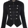 Kate Kasin Women's Buttons Decorated Zipper Front Military Blazer Jacket Coat Tops Black S KK464-1 steampunk buy now online