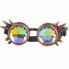 ZAIQUN Kaleidoscope Glasses Steampunk Goggles Rivet Steampunk Windproof Mirror Vintage Gothic Rave Rainbow Crystal Lenses Glasses steampunk buy now online