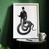 Steampunk Snake Man Collage Digital Art Print. Vintage collage Print, Vintage Poster steampunk buy now online