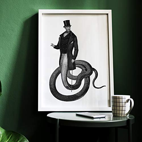 Steampunk Snake Man Collage Digital Art Print. Vintage collage Print, Vintage Poster steampunk buy now online