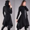 Black Hoodie, Oversized Hoodie, Quilted Cotton Jacket, Black Sweatshirt, Womens Blazer, Office Blazer, Extravagant Black Hoodie by THUNDERMODA steampunk buy now online
