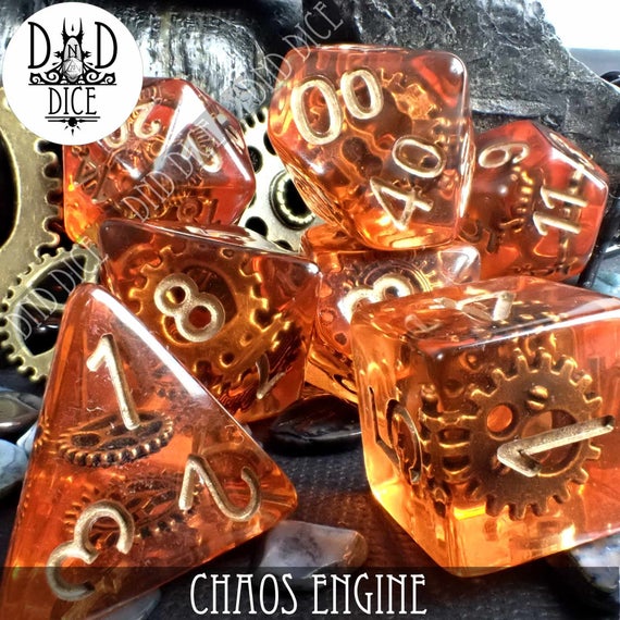 Chaos Engine Steampunk Polyhedral Dice Set | Limited Edition | Dungeons & Dragons | DND DICE by DndDice steampunk buy now online