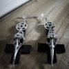 Earrings silver goth cross "666 666 Bird Skull" by wonderlandmc steampunk buy now online