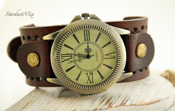 Watch steampunk vintage leather boho mens watch groomsmen gift boyfriend gift for men anniversary gift for him mens gift Christmas gift by StardustMix steampunk buy now online