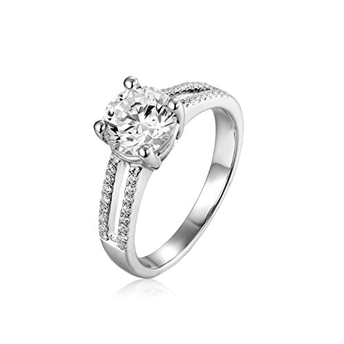 Aartoil Women Wedding Engagement Ring 18k White Gold 4-Prong Round Cut Moissanite Size S 1/2 steampunk buy now online