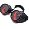 Ultra Black with Red Lenses Steampunk Goggles Mens Womens Cyber Glasses Victorian Punk Welding Cosplay Goggles Goth Rustic Rivet Round Eyewear Flying Goggles Fancy Dress Pilot Goggles steampunk buy now online