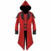Hupoop_ Men Vintage Back Slit Tailcoat Gothic Steampunk Uniform Cosplay Hooded Jacket Sports Slim Fit Blouse (XL, Red) steampunk buy now online