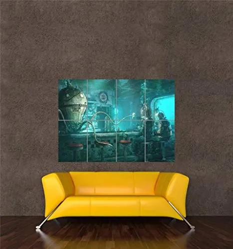 Doppelganger33 LTD Underwater Bar Octopus Steampunk Wall Art Multi Panel Poster Print 47x33 inches steampunk buy now online