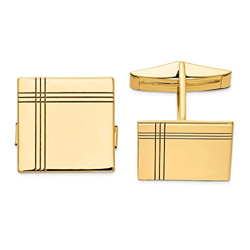 14k Yellow Gold Mens Square Line Design Cuff Links Cufflinks Link Fine Jewellery For Dad Mens Gifts For Him steampunk buy now online