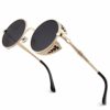GQUEEN Retro Round Circle Polarized Steampunk Sunglasses Metal Alloy for Women and Men MTS1 steampunk buy now online