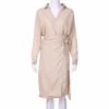 YUANCHENG Women's Casual Spring V-Neck Irregular Dress Long Sleeve Bandage Kimono Dress,Beige,S steampunk buy now online