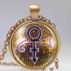 Prince RIP Gold Sign Symbol Shirt Poster Logo Mens Handmade Vintage Purple Rain Necklace Pendant Steampunk Jewelry Gift Chain steampunk buy now online