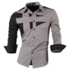 jeansian Men's Fashion Long Sleeves Shirts Casual Dress Tops Slim Fit 8397 Gray M steampunk buy now online