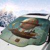 New Shorts Surreal Sky Scenery Steampunk Airship Fairy Sci Fi Stardust Space Image One Size Car Front Windshield Cover Foldable Sunshade Fits Most Cars, Trucks, SUV’s steampunk buy now online