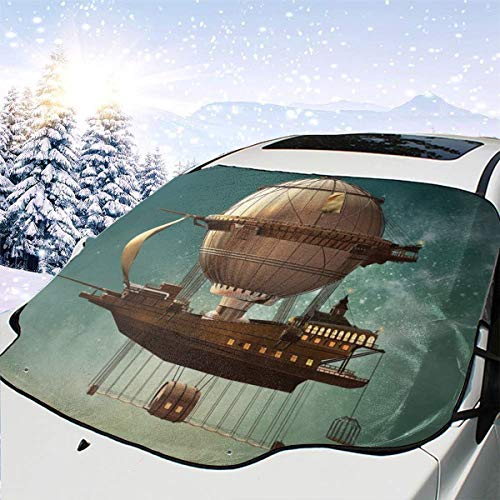 New Shorts Surreal Sky Scenery Steampunk Airship Fairy Sci Fi Stardust Space Image One Size Car Front Windshield Cover Foldable Sunshade Fits Most Cars, Trucks, SUV’s steampunk buy now online