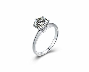 Aartoil Women Wedding Engagement Ring 18k White Gold 6-Prong Moissanite 1ct Size I 1/2 steampunk buy now online