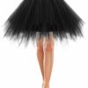 bbonlinedress Women's Short Vintage Petticoat Ballet Bubble Skirt 50s Puffy Tutu Black L steampunk buy now online